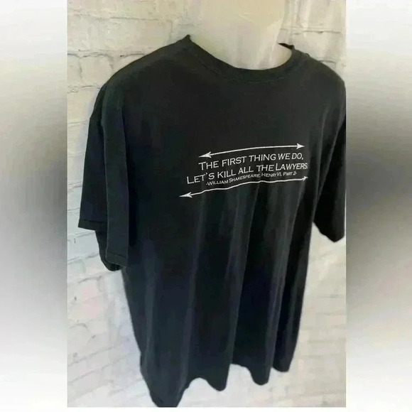 William Shakespeare black T-shirt “first thing we do” quote size XL Gildan top - Picture 5 of 14
